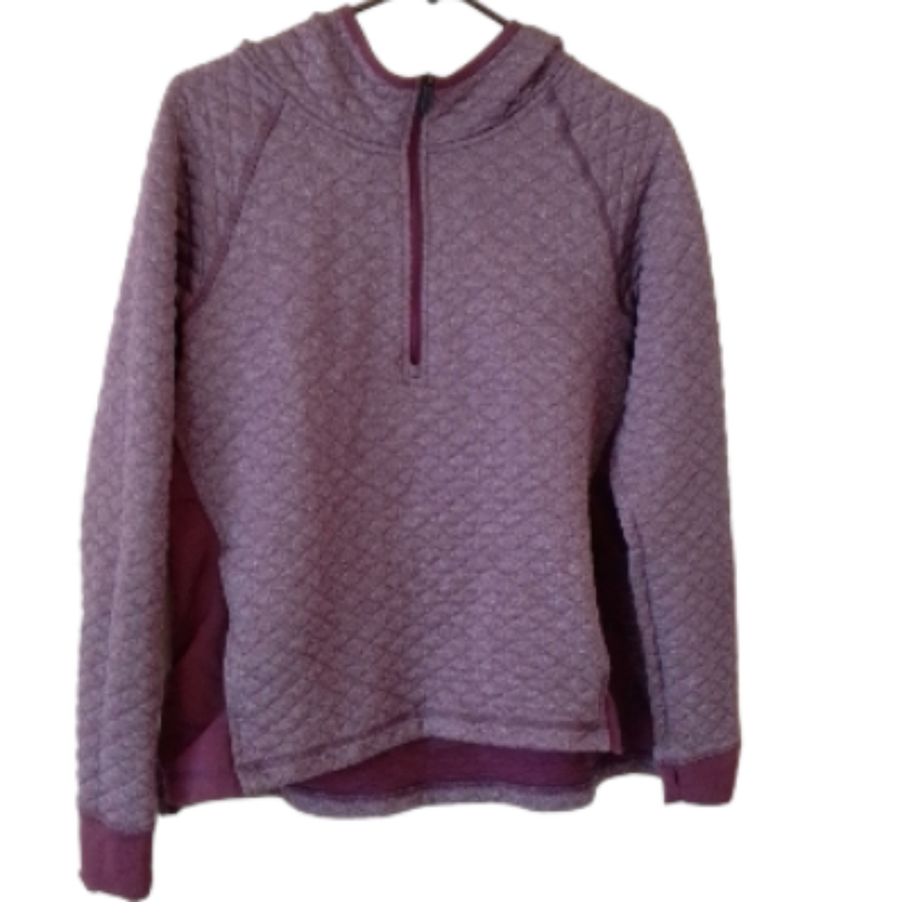 Smart wool diamond peak quilted hoodie heathered purple medium - Picture 2 of 9